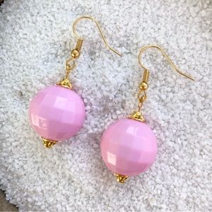 Handmade Pink and Gold Disco Ball Bead Elise Earrings
